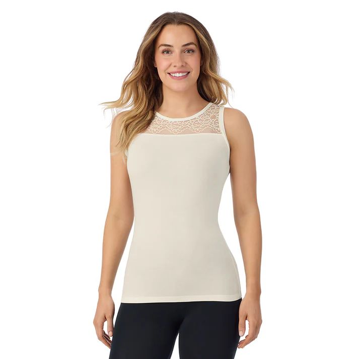 Softwear With Stretch Lace Crew Neck Tank