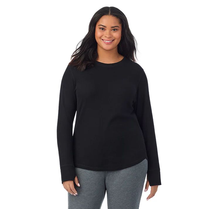 Cozy Stretch Thermal Long Sleeve Crew Neck Shirt Plus