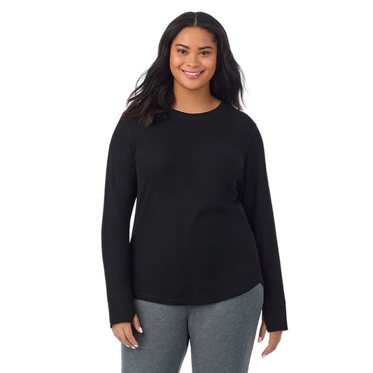 Cozy Stretch Thermal Long Sleeve Crew Neck Shirt Plus