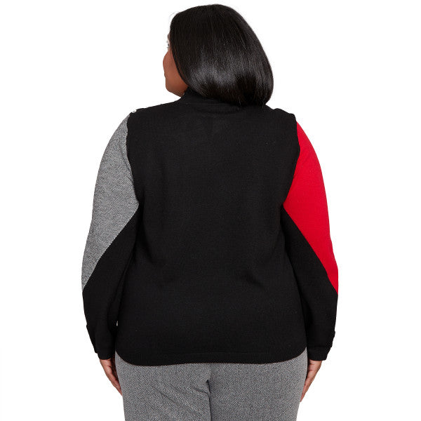 Jet Setter Exploded Argyle Sweater Plus