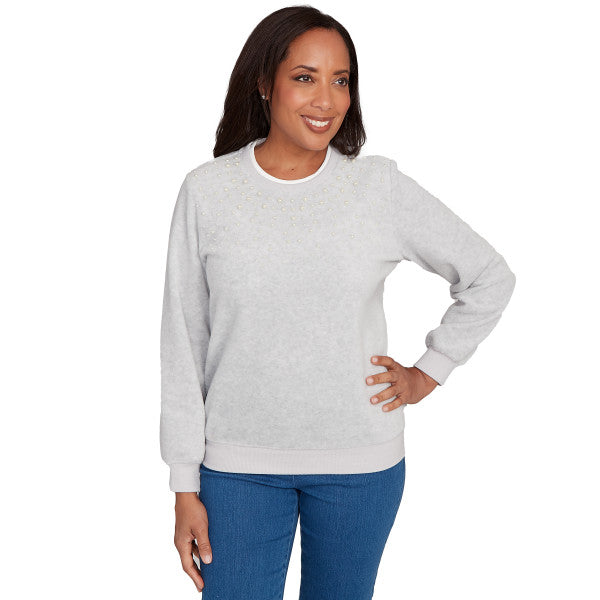 Classic Anti Pill Embellished Yoke Sweater