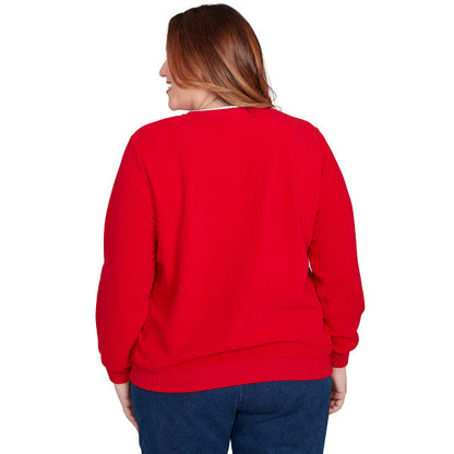 Classic Anti Pill Embellished Yoke Sweater Plus