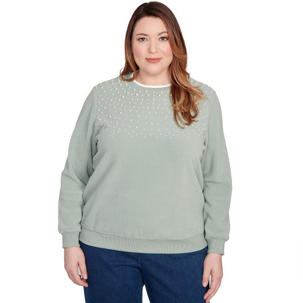 Classic Anti Pill Embellished Yoke Sweater Plus