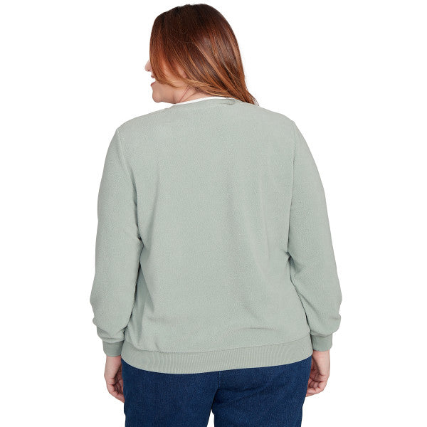 Classic Anti Pill Embellished Yoke Sweater Plus
