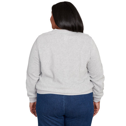 Classic Anti Pill Embellished Yoke Sweater Plus