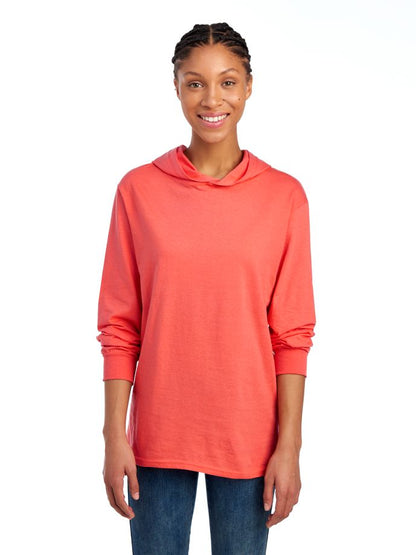 Adult Long Sleeve Hooded Jersey Tee