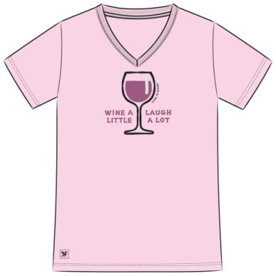 Short Sleeve V Neck Tee Wine Alittle
