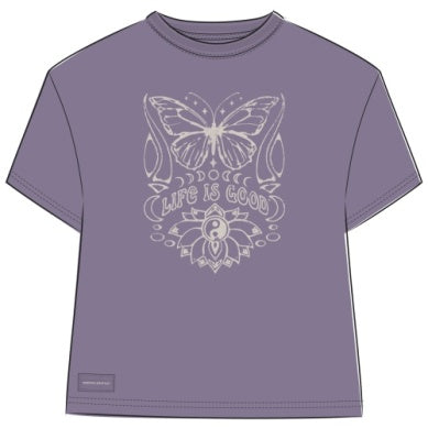Short Sleeve Crusher Boxy Tee Butterfly