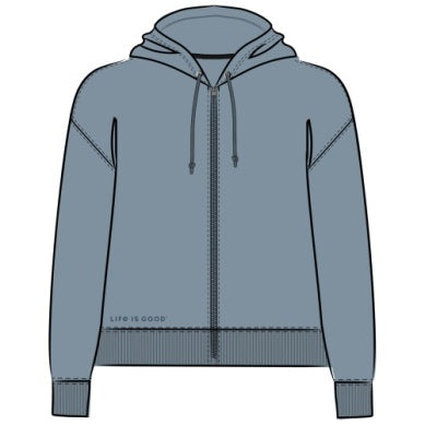 French Terry Boxy Full Zip Hoodie