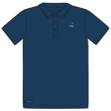 Short Sleeve Lite Polo Vintage Golf Flag