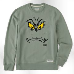 Grinchy Face True Fleece Long Sleeve Crew Neck