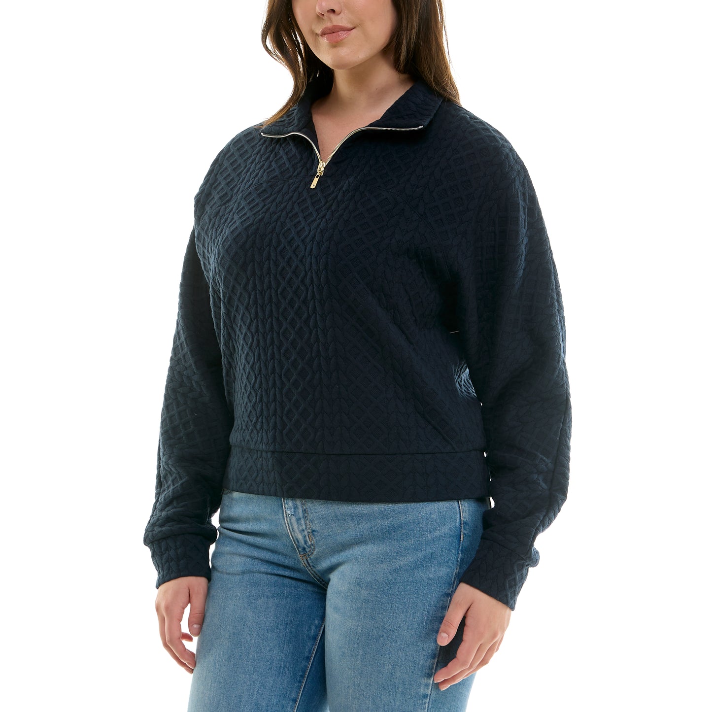 Diamond Cable Quilted Quarter Zip