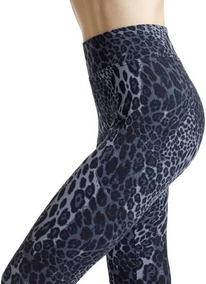 Wavy Leopard Denim Hi Rise Skimmer Legging