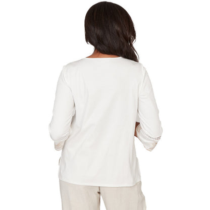 Natural Wonder Leaf Yoke Knit Shirt