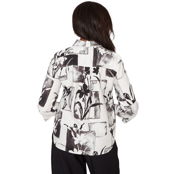 Crowd Pleaser Woven Floral Patch Shirt