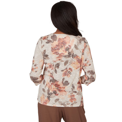 Spice Market Waterfall Floral Knit Shirt