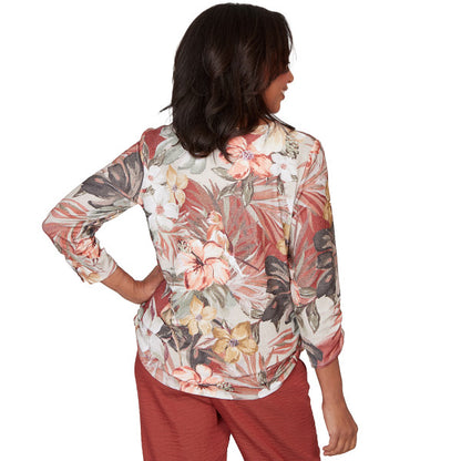 Spice Market Drama Floral Knit Shirt