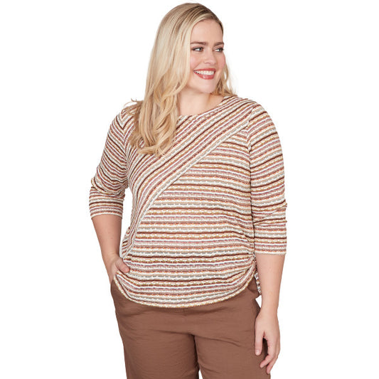 Spice Market Spliced Texture Stripe Shirt Petite
