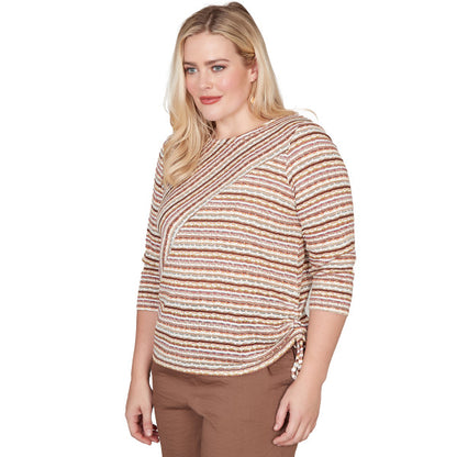 Spice Market Spliced Texture Stripe Shirt Petite