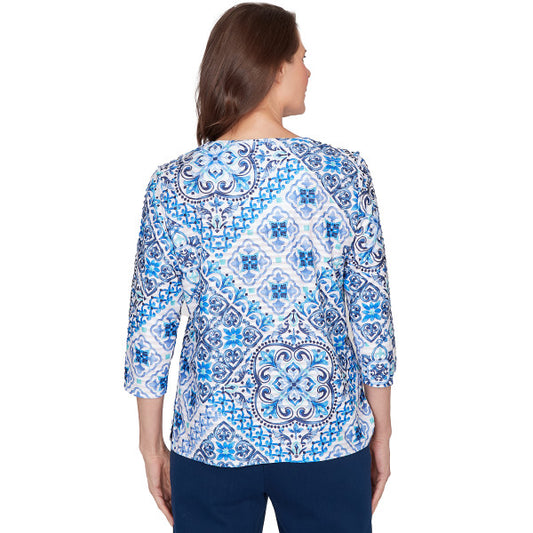 Mykonos Aegean Tile Knit Shirt