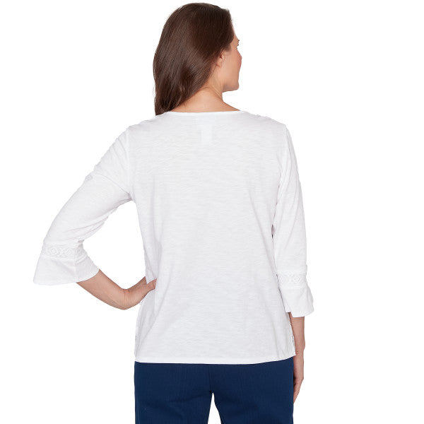 Mykonos White On White Medallion Embroidery Knit Shirt