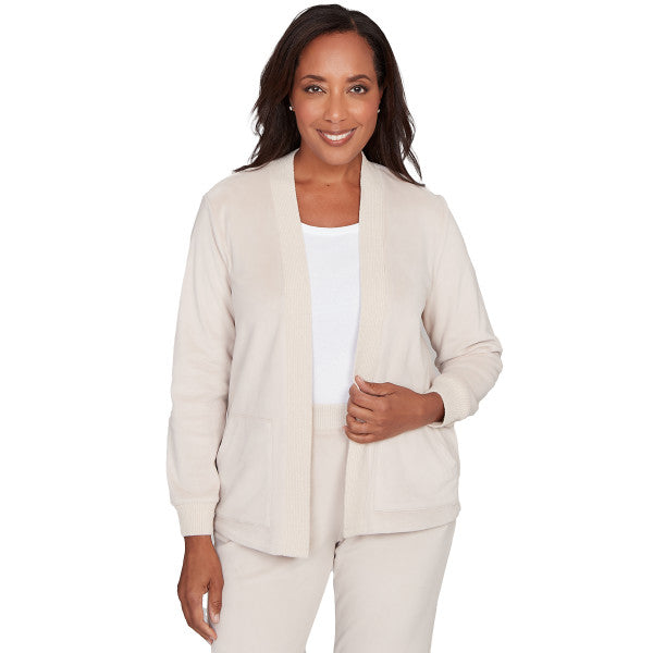 Calm Luxe Cardigan With Rib Trim