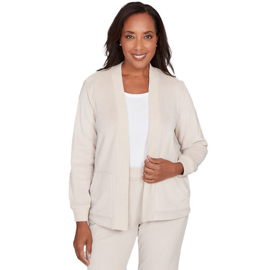 Calm Luxe Cardigan With Rib Trim