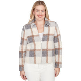 Vienna Plaid Knit Boucle Jacket