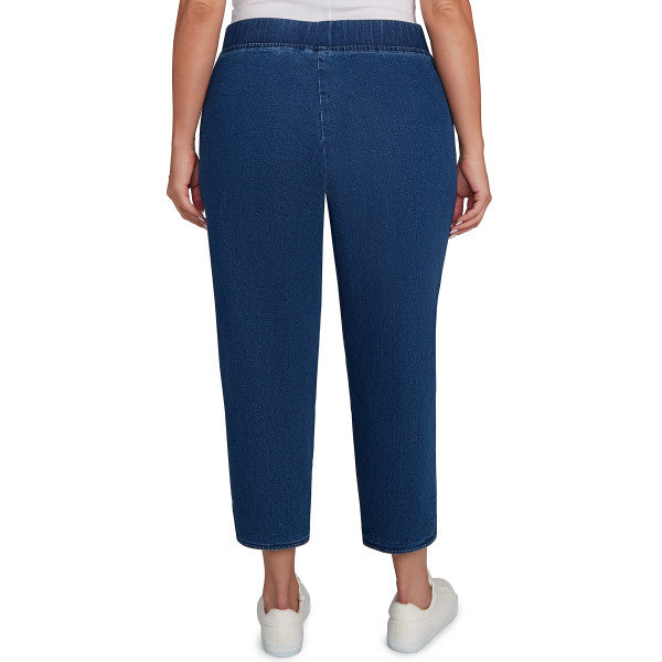 Hilton Head Cross Stitch Flowers Superstretch Denim Ankle Pants Women Sizes