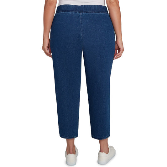 Hilton Head Cross Stitch Flowers Superstretch Denim Ankle Pants Women Sizes