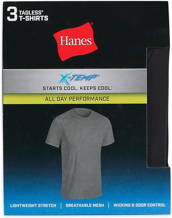 Hanes X Temp Tagless T shirt 3 Pack