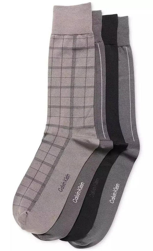 Mens 4 Pack Microfiber Dress Crew Sock
