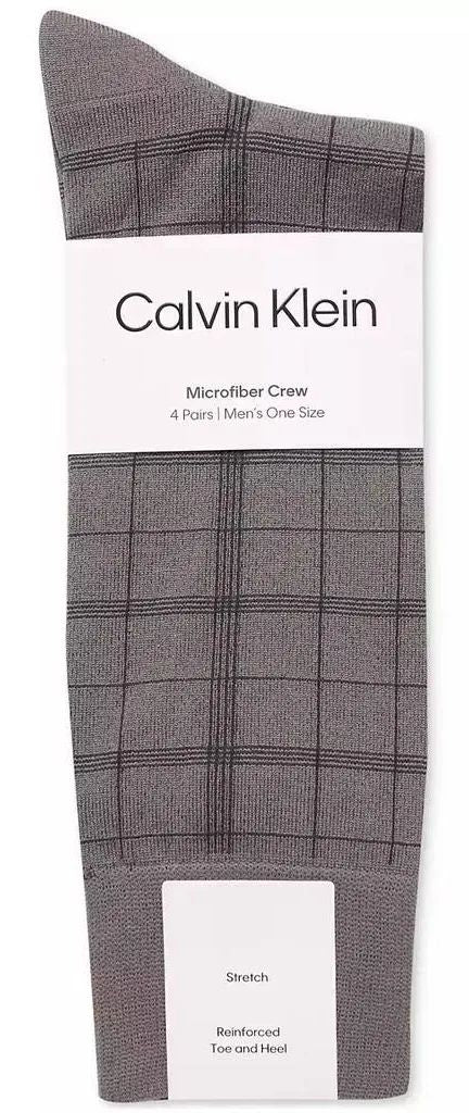 Mens 4 Pack Microfiber Dress Crew Sock