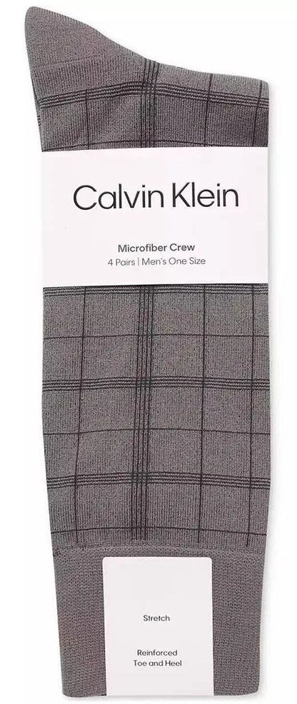 Mens 4 Pack Microfiber Dress Crew Sock