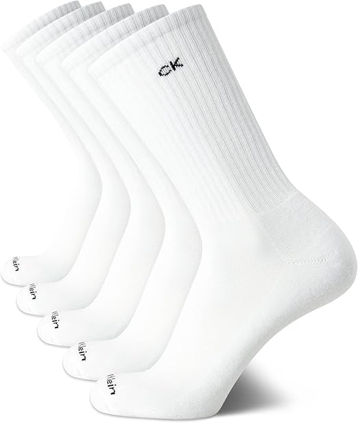 Mens 5 Pack Half Terry Cushion Crew Sock
