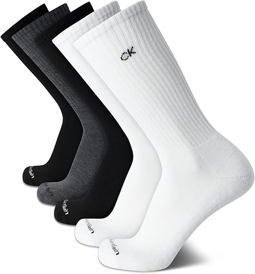 Mens 5 Pack Half Terry Cushion Crew Sock