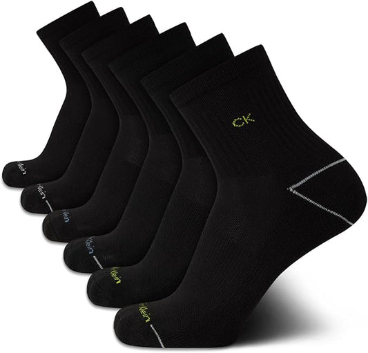 Mens 6 Pack Cushion Half Terry Athletic High Quarter Sock