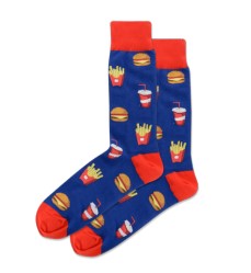 Mens Burger And Fries Crew Sock