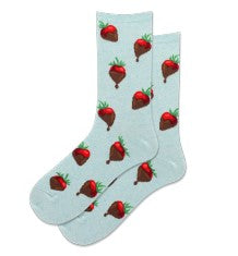 Womens Chocolate Covered Strawberries Crew Sock