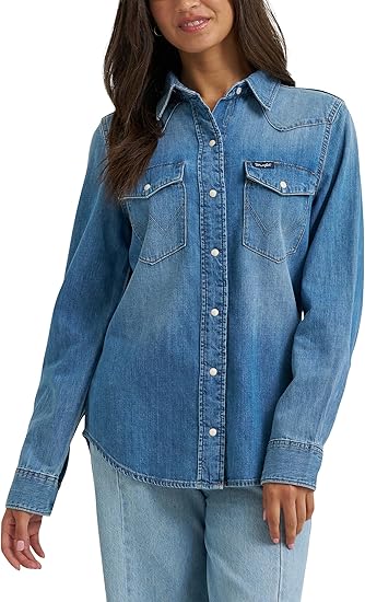 Wrangler Long Sleeve Denim Collection Classic Fit