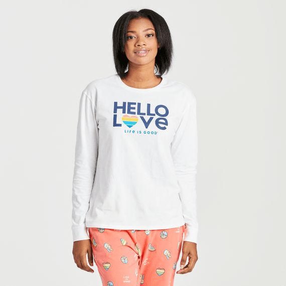 Women Hello Love Long Sleeve Tee Shirt