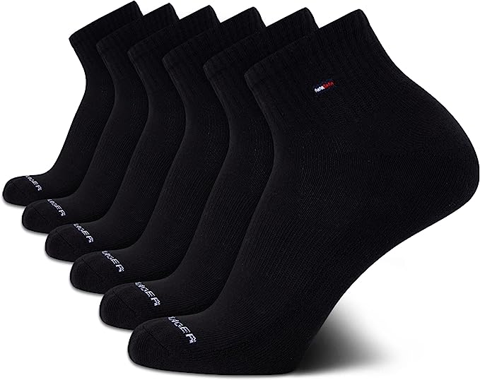 Men's Athletic Quarter Socks - 6=Pack