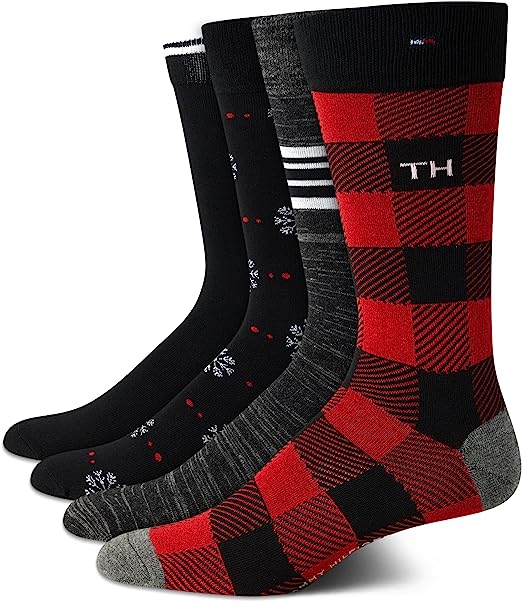 Men's Holiday Dress Crew Socks - 4-Pack