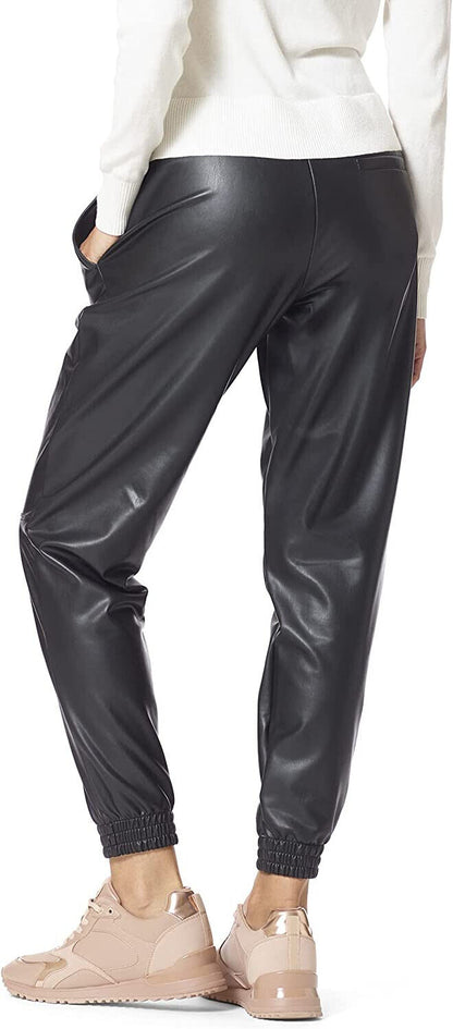 Leatherette High Rise Jogger Legging