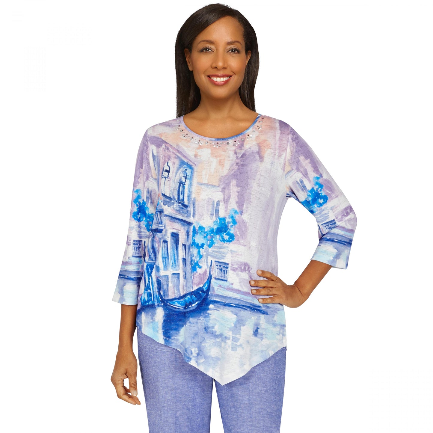 Ann Arbor Italian Scenic Asymmetrical Shirt Petite