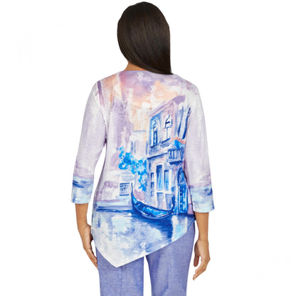 Ann Arbor Italian Scenic Asymmetrical Shirt Petite