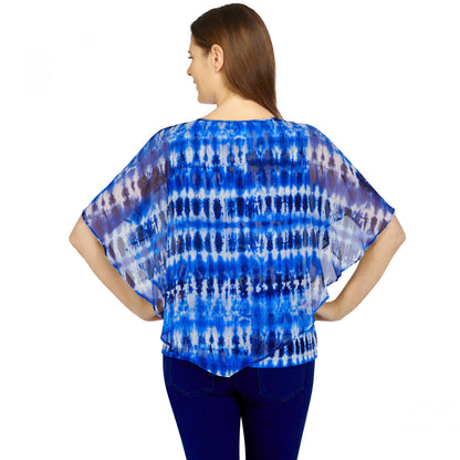 Boho Vibes Ikat Tie Dye Shirt Petite