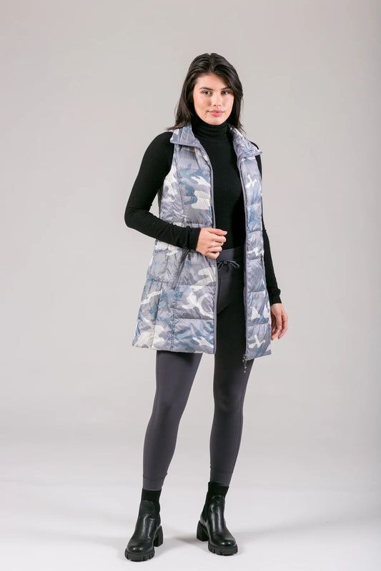 Women Long Quilted Down Filled Vest