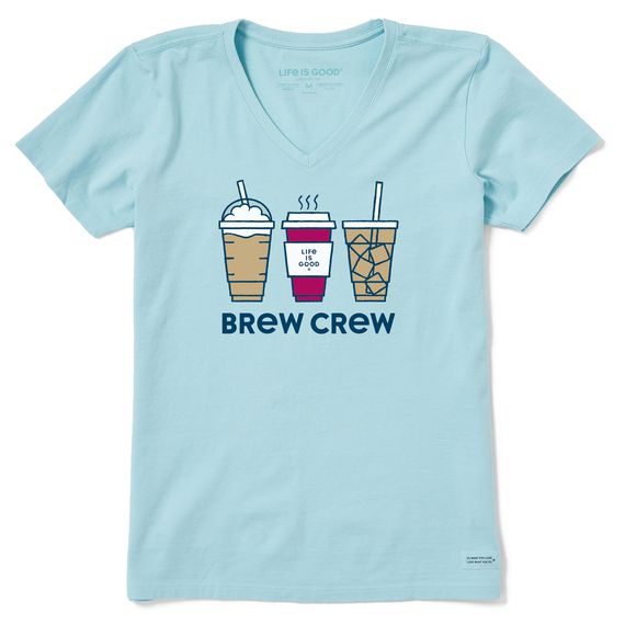 Women Crusher Lite Brew Crew V Neck Tee Shirt