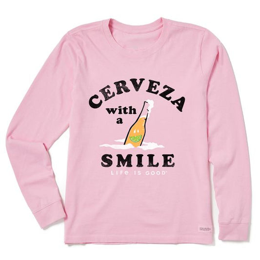 Crusher Lite Cerveza With Smile Long Sleeve Tee Shirt